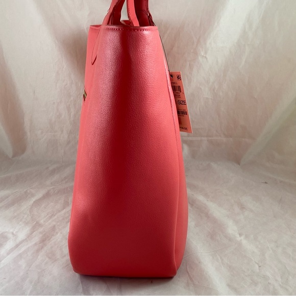 On 34Th Azriell Extra Large Tote Handbag Purse Peony Coral Color Lots Of Pockets - Picture 5 of 16